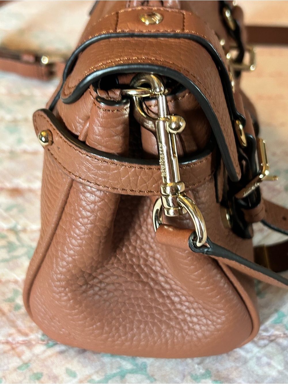 Mulberry Mini Alexa Heavy Grain Leather Satchel Chestnut Brown Retails $1345 EUC - Picture 10 of 17